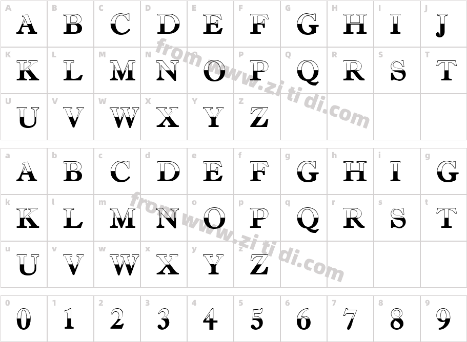 a_AntiqueTradyTtlB&W字体字体映射图