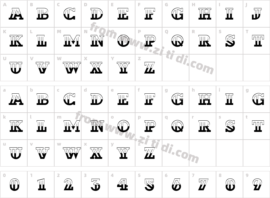 a_DexterB&W字体字体映射图