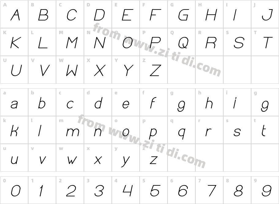 OPTICALFIBER-BoldItalic字体字体映射图