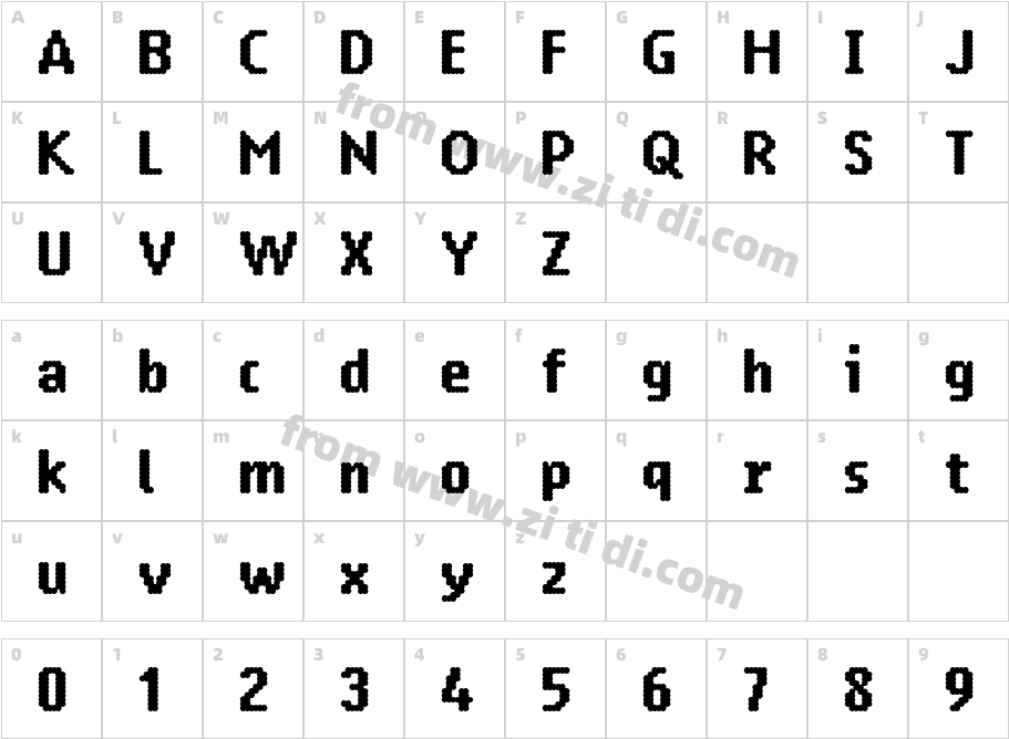 14LED-Regular字体字体映射图