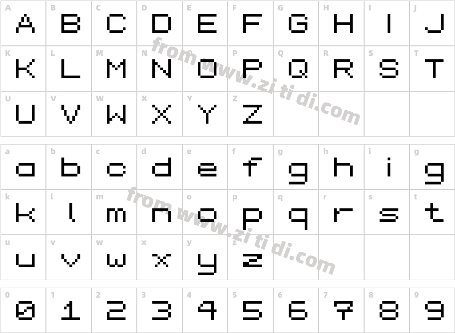 7x7聽-Pixelized字体字体映射图