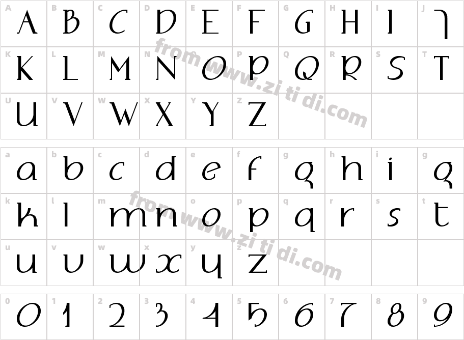 Adolphus Serif字体字体映射图