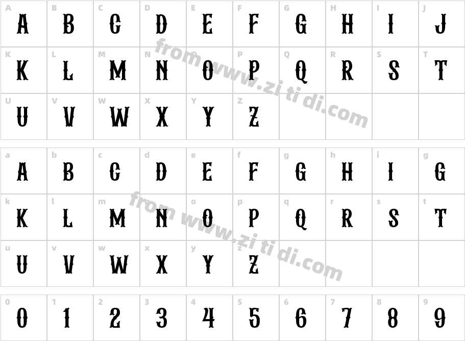 Albertson字体字体映射图