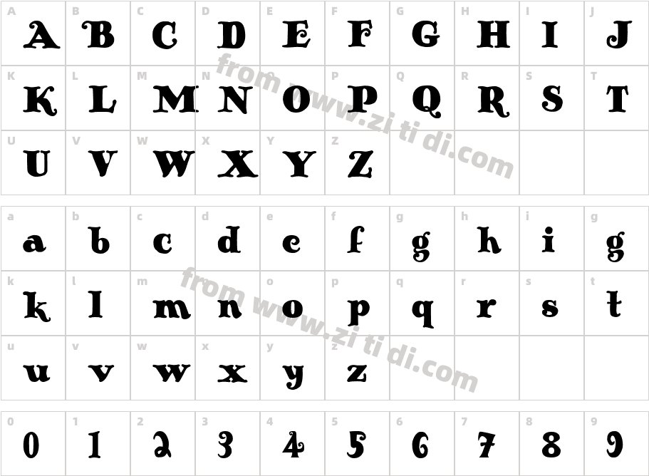 AntiqueNo14-Regular字体字体映射图