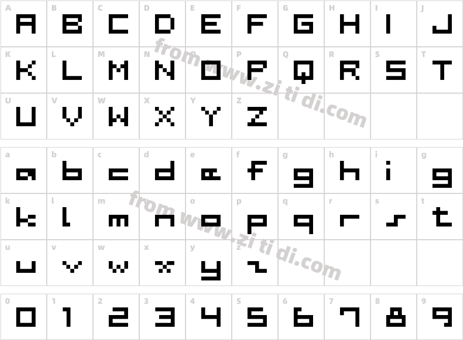 B1-5x5字体字体映射图