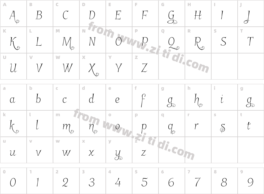 GarineldoNo02字体字体映射图