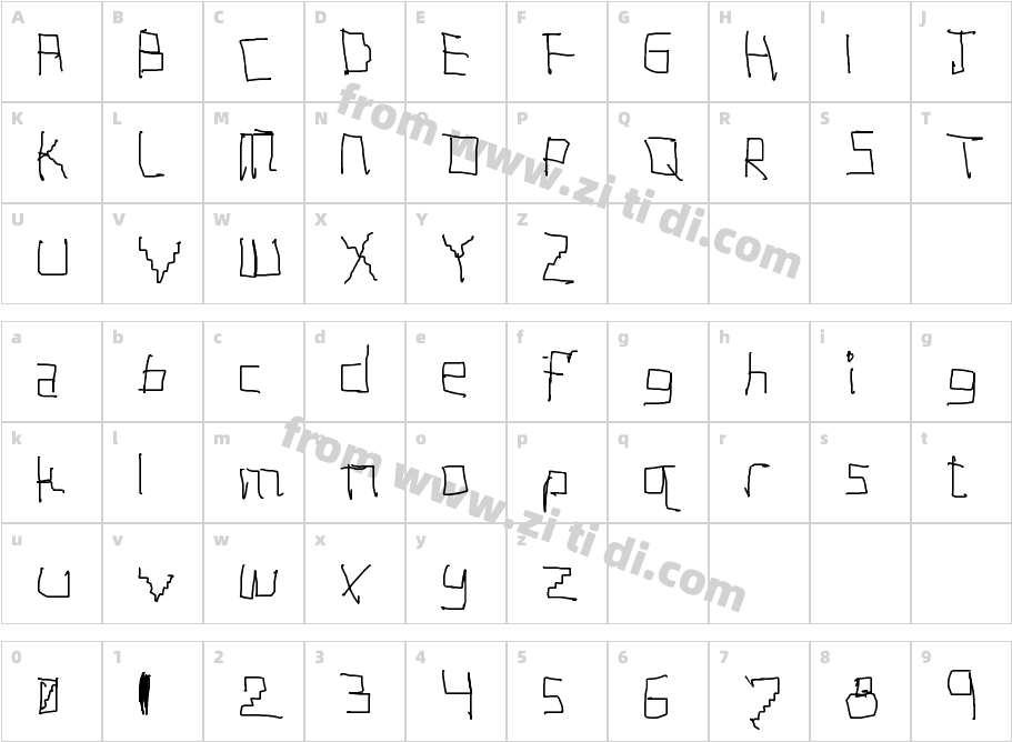 Morant Squared字体字体映射图