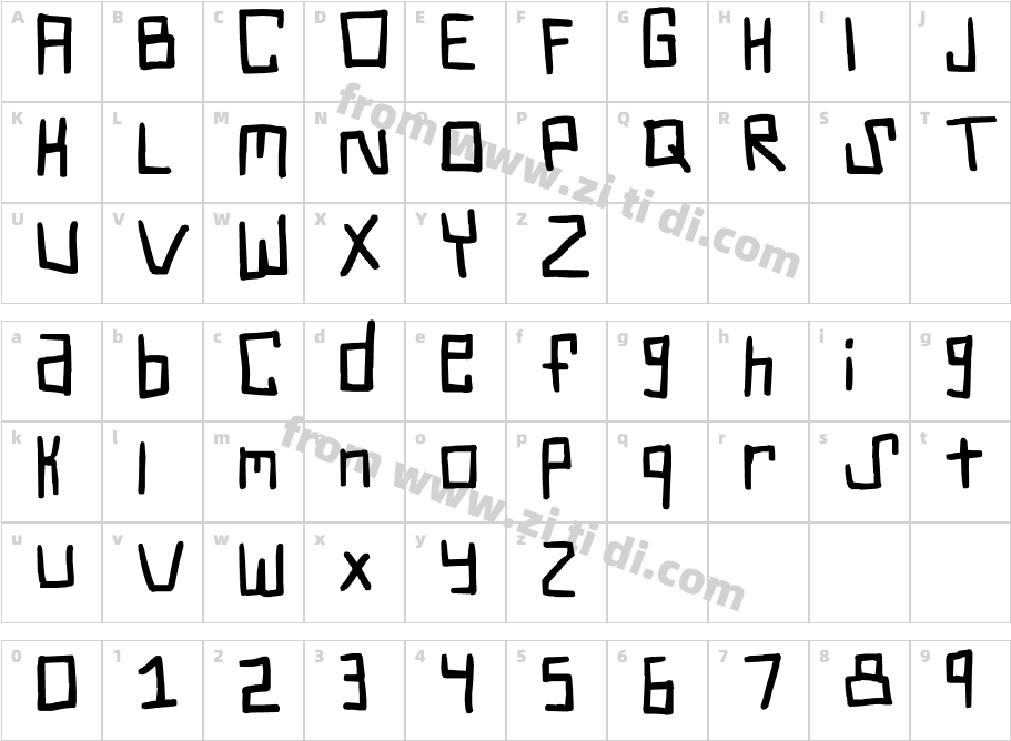 square字体字体映射图