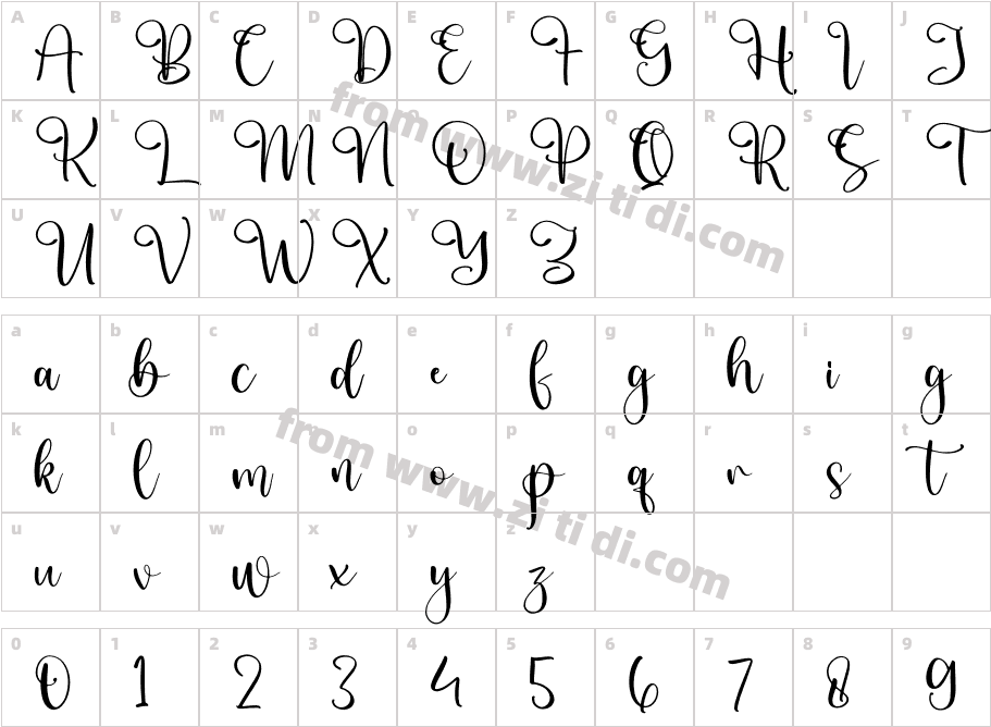 10-L302W字体字体映射图