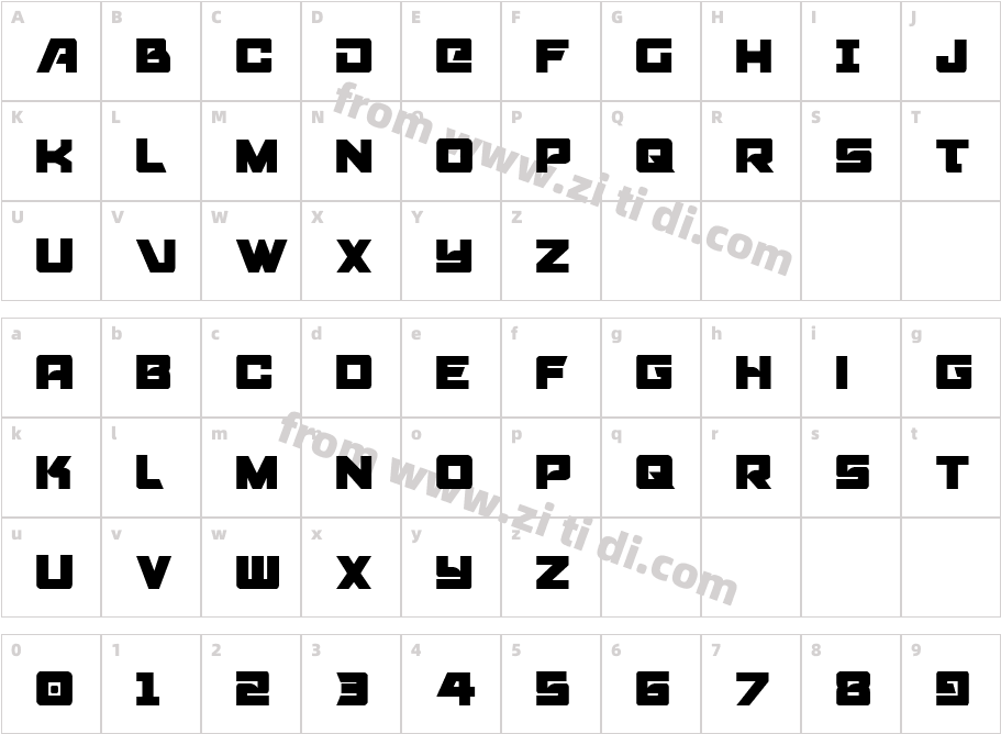 Aircruiser Condensed字体字体映射图