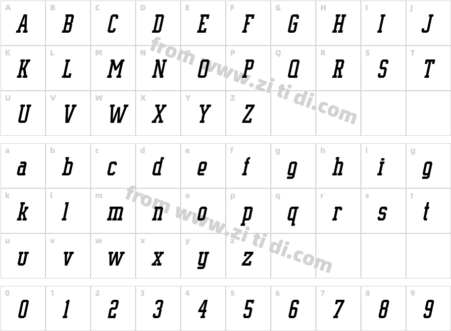 SUPREMEBW90-Italic字体字体映射图