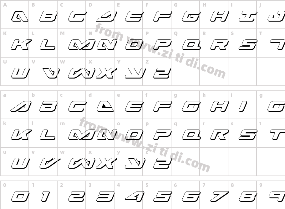 Sea-Dog3DItalic字体字体映射图