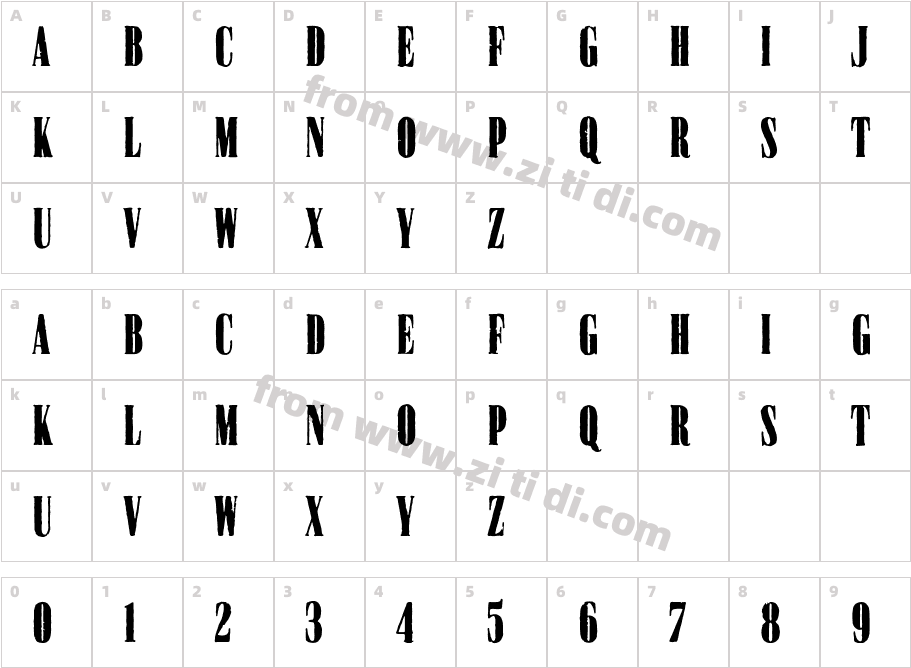 Cralter Serif字体字体映射图