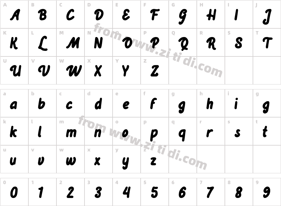 De Peown字体字体映射图