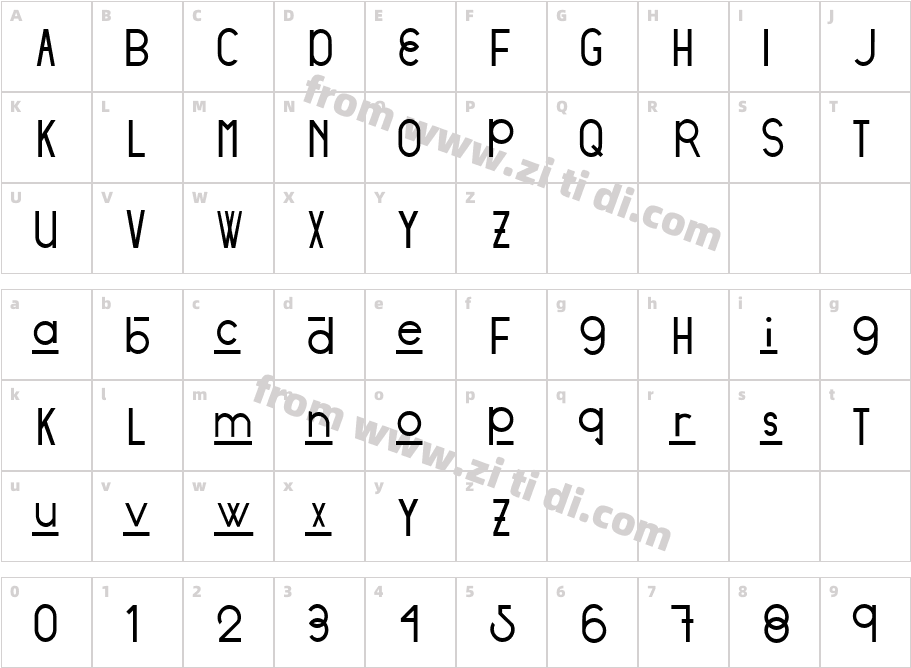 Stratford Sans字体字体映射图