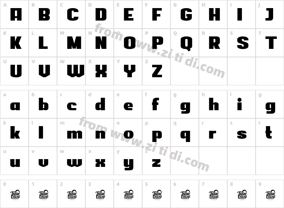 LAROF San Serif字体字体映射图