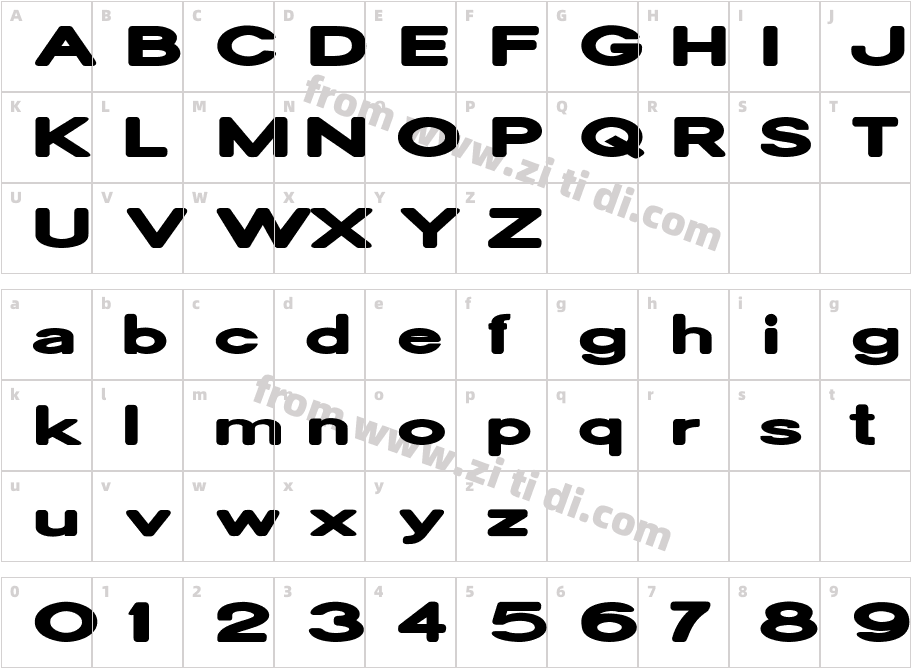 Oscan Expanded Rounded字体字体映射图