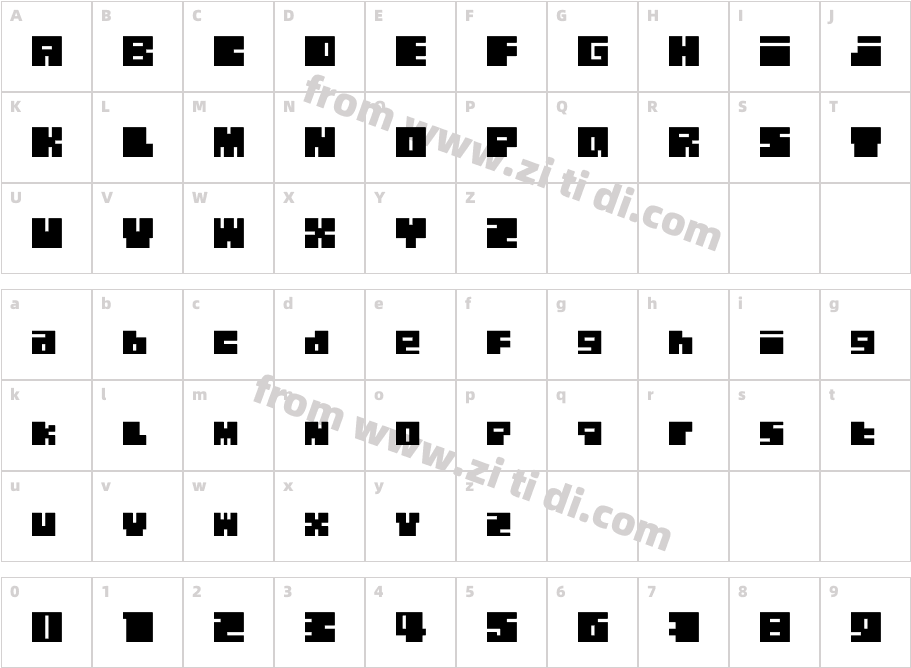 blocks字体字体映射图