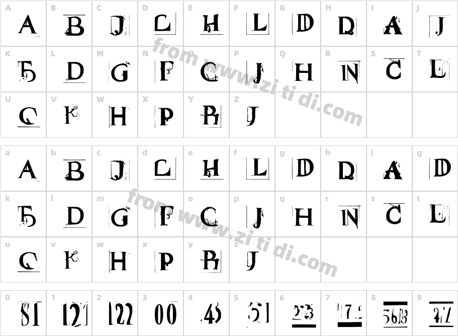 Ai Serif Regular字体字体映射图