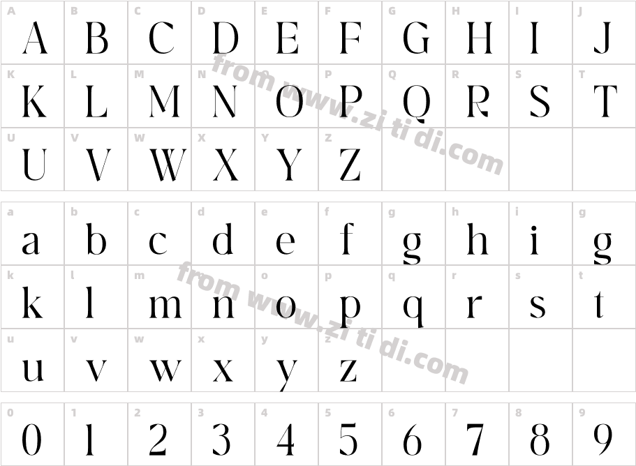 Breilga字体字体映射图