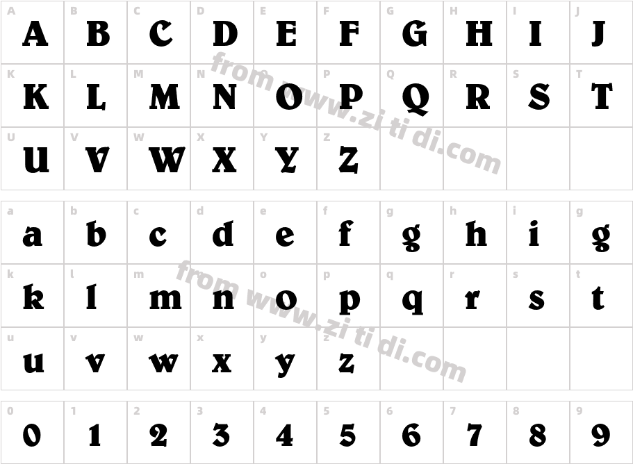 Belwe T OT字体字体映射图