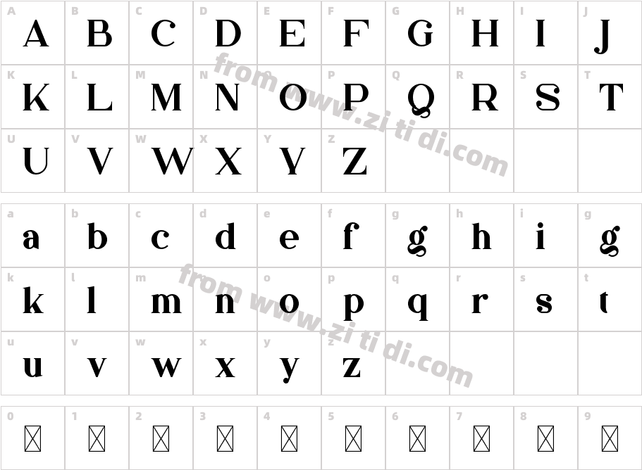 BungalowRegular字体字体映射图