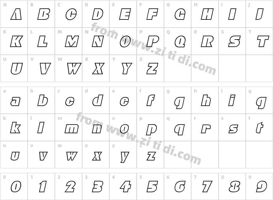 Bleucher字体字体映射图