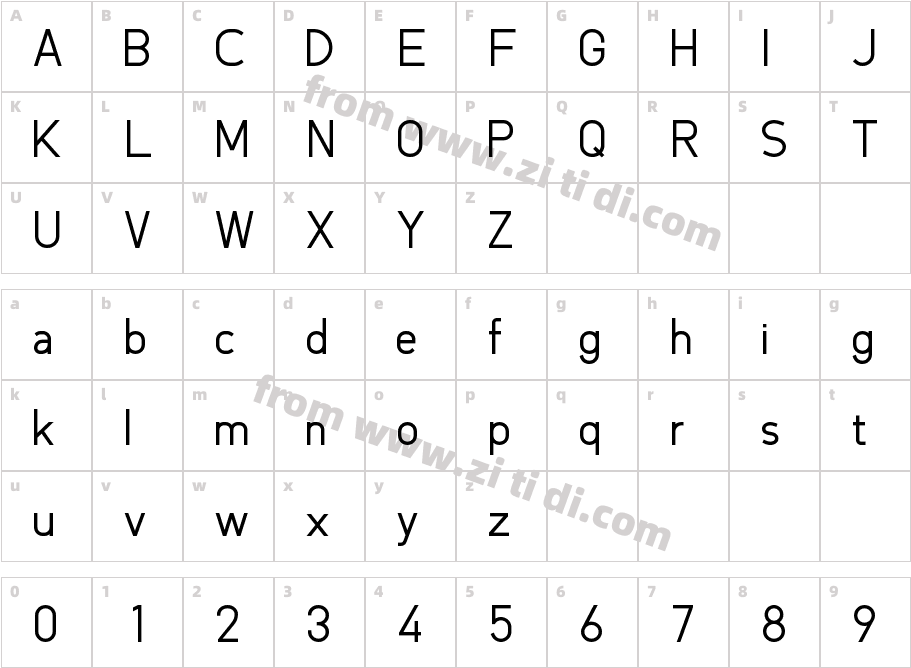 ONEAN Regular字体字体映射图