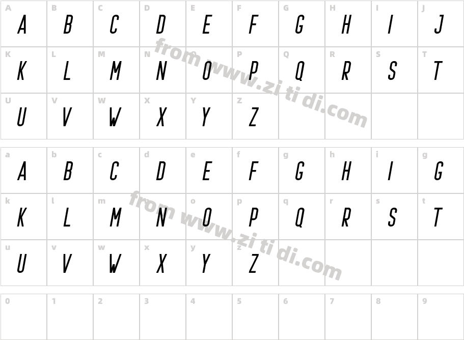 Prestage Italic Italic字体字体映射图