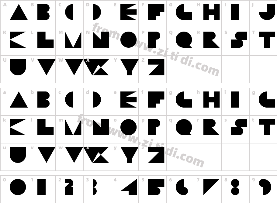 Sentrix Regular字体字体映射图