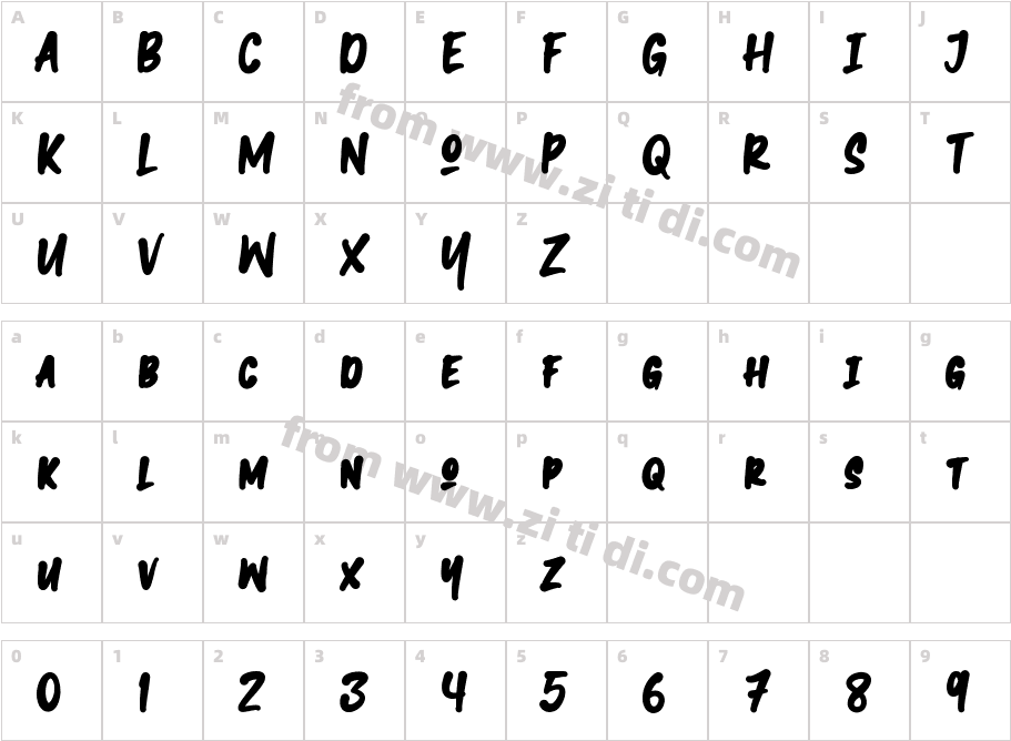 Slaro Ligature字体字体映射图