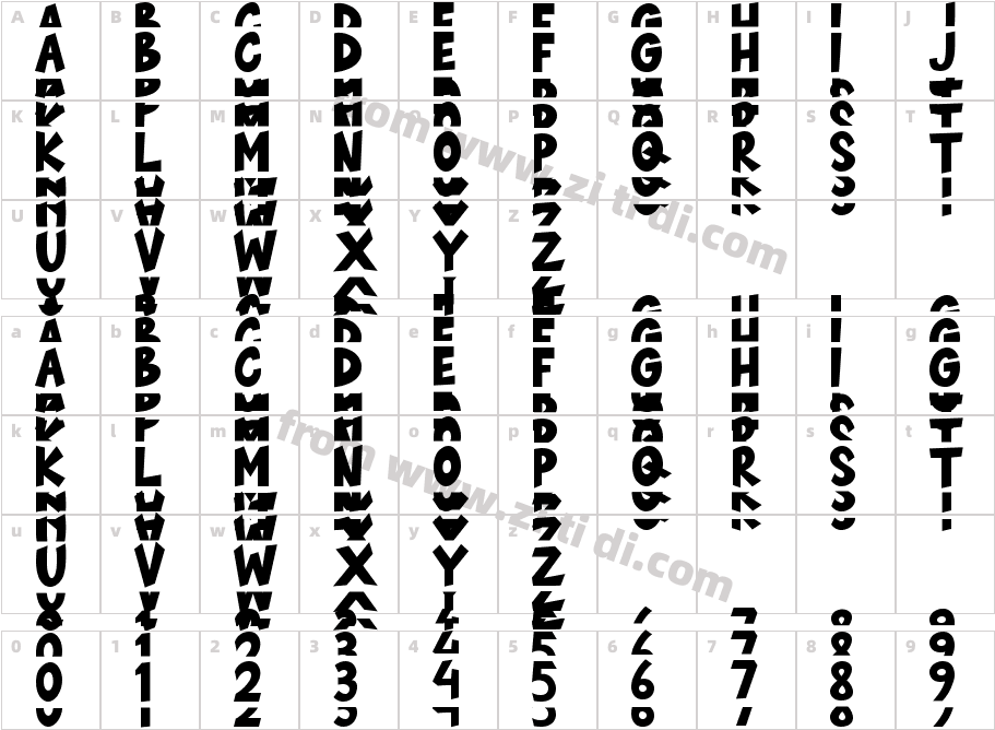 THREEFONTE字体字体映射图