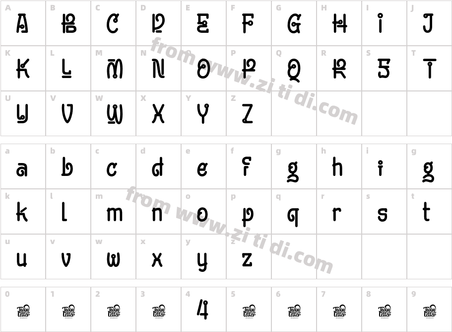 BIMOENTrial-Regular字体字体映射图