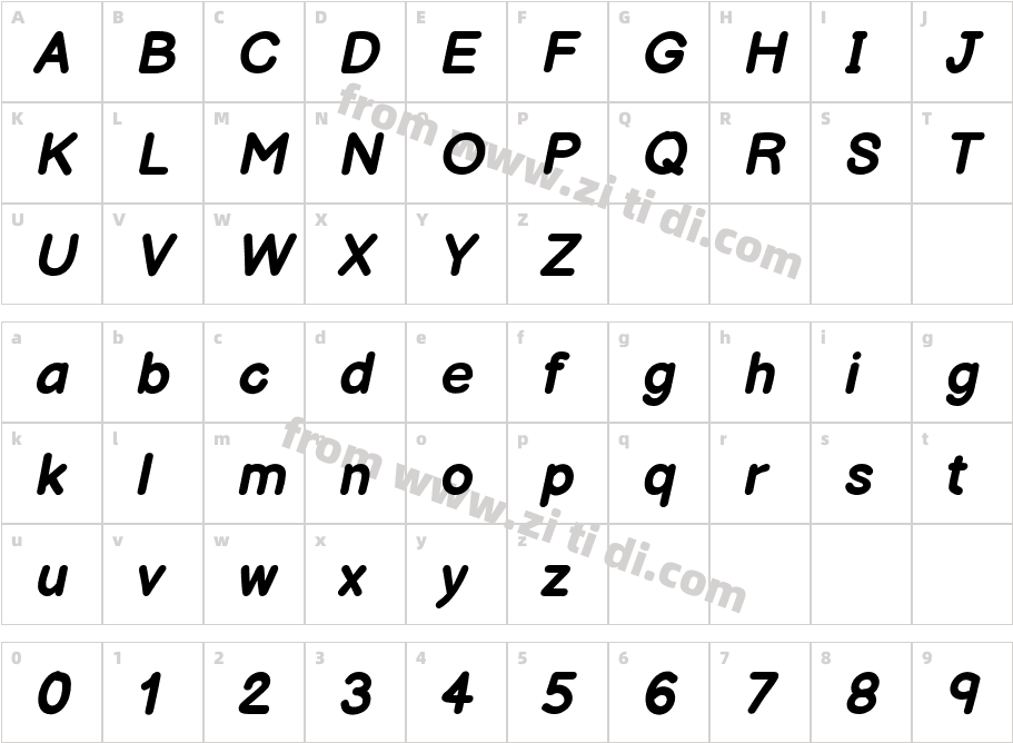 Balsamiq Sans Bold Italic字体字体映射图