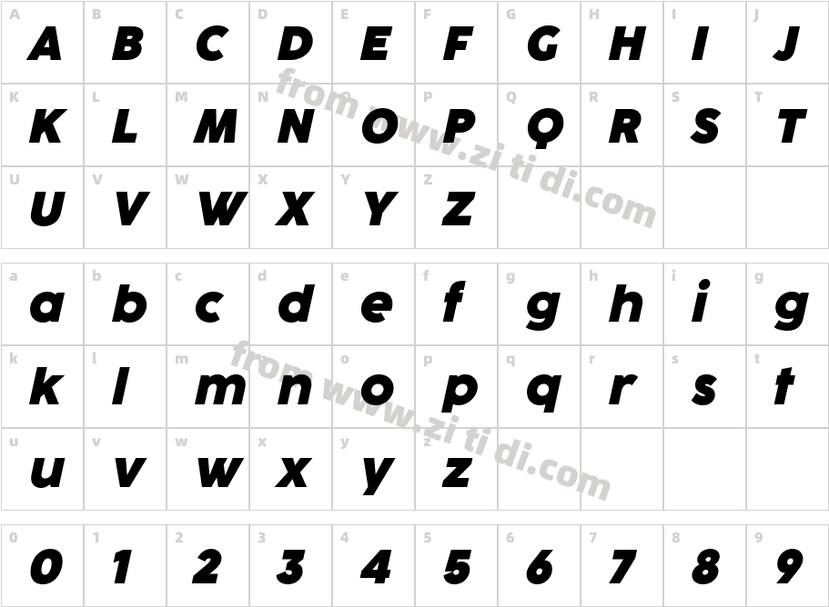 Coco Sharp W05 Regular字体字体映射图