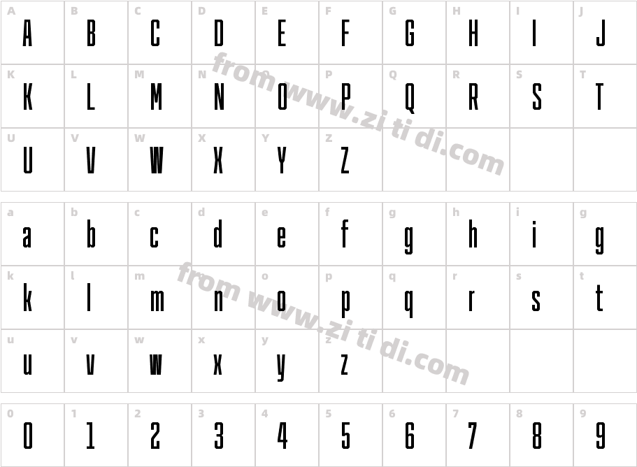 Cutmark Condensed Cn Demi字体字体映射图