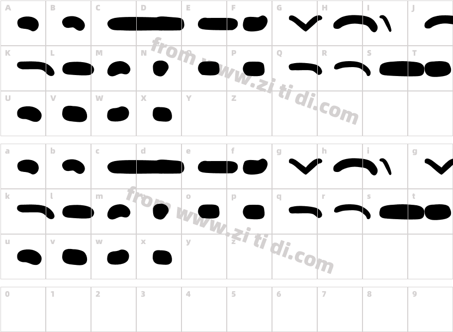 Dots Regular字体字体映射图