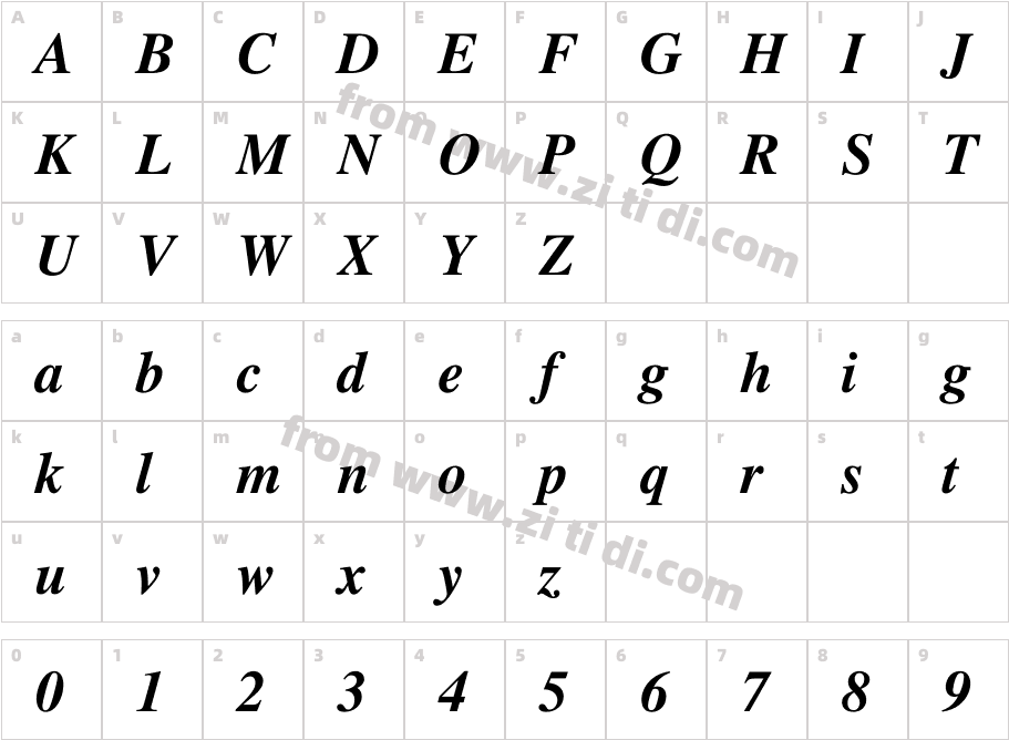 EU-HX字体字体映射图