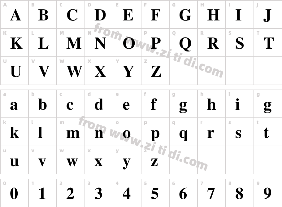 EU-HZ字体字体映射图