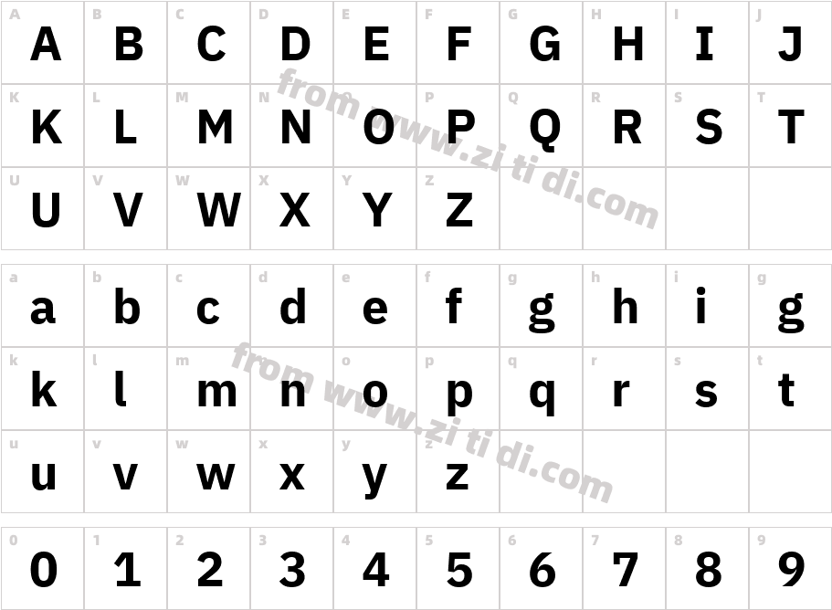 IBM Plex Sans Thai Bold字体字体映射图