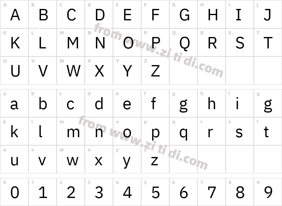 IBM Plex Sans Thai Regular字体字体映射图