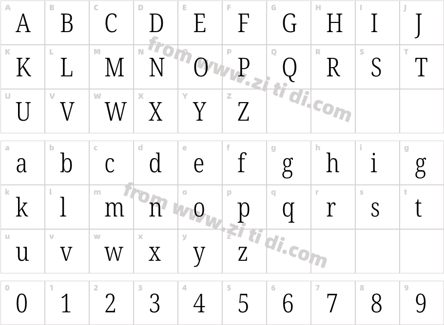 Noto Serif Thai Condensed Light字体字体映射图