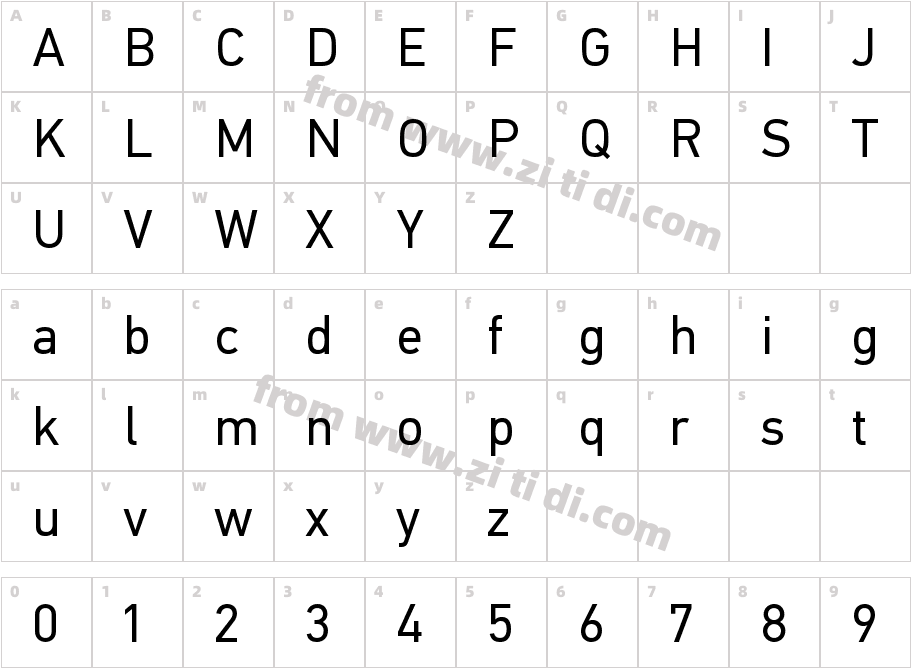 PF DIN Max Regular字体字体映射图