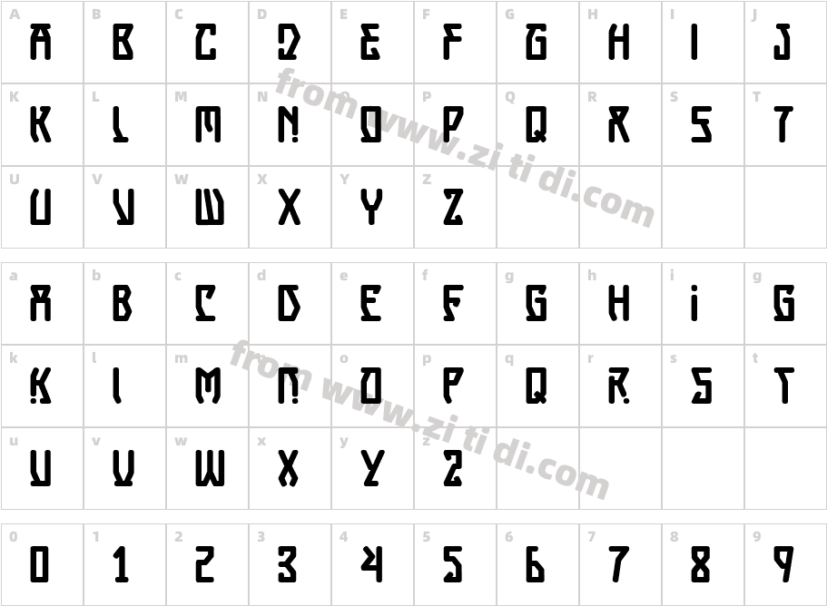 Sangor Regular字体字体映射图