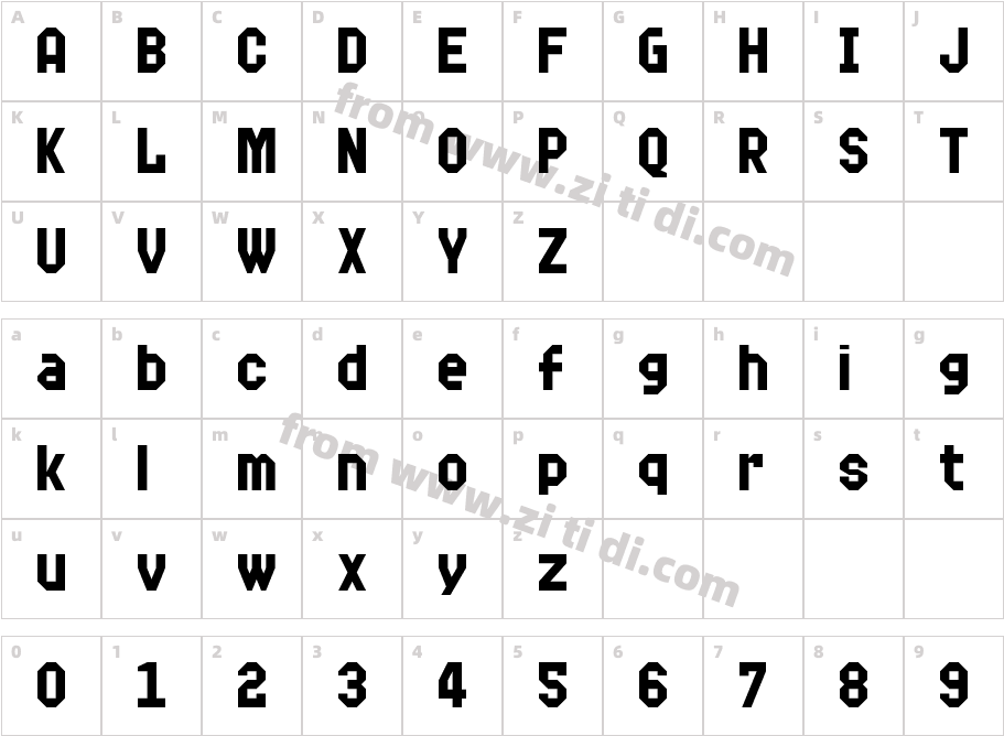 DeltaBlock-Regular字体字体映射图
