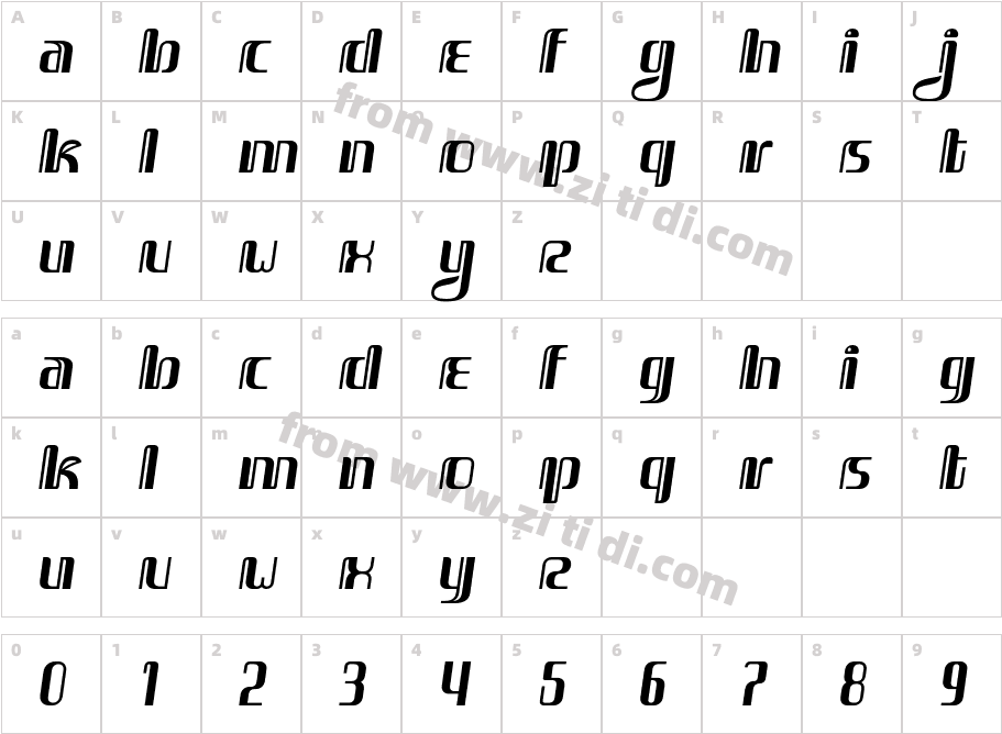 Dhaksinarga字体字体映射图