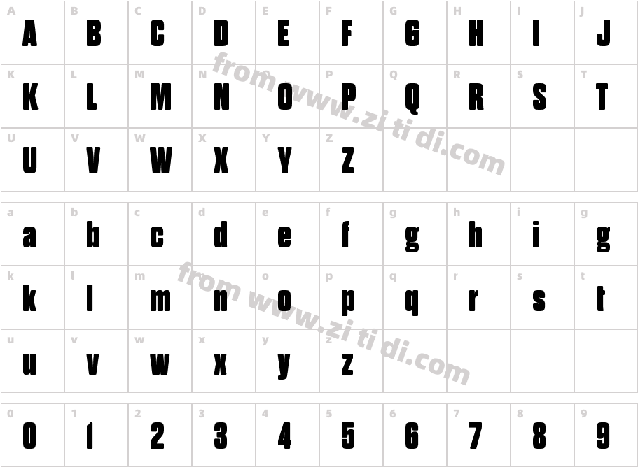 Dharma Gothic Rounded E-Heavy字体字体映射图