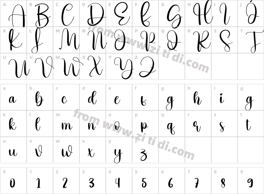 DuckRegular字体字体映射图