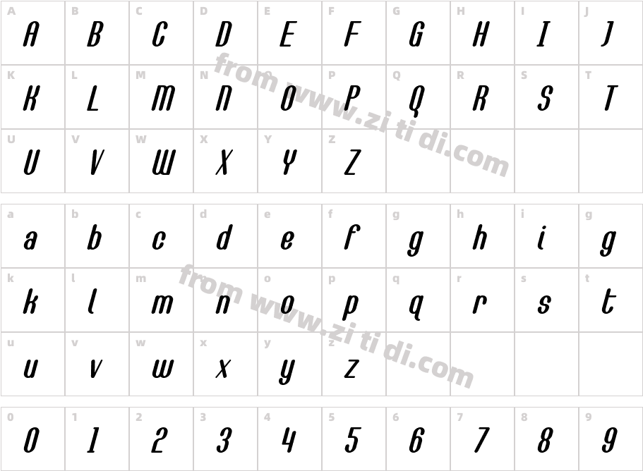 Callie-Mae-Italic字体字体映射图