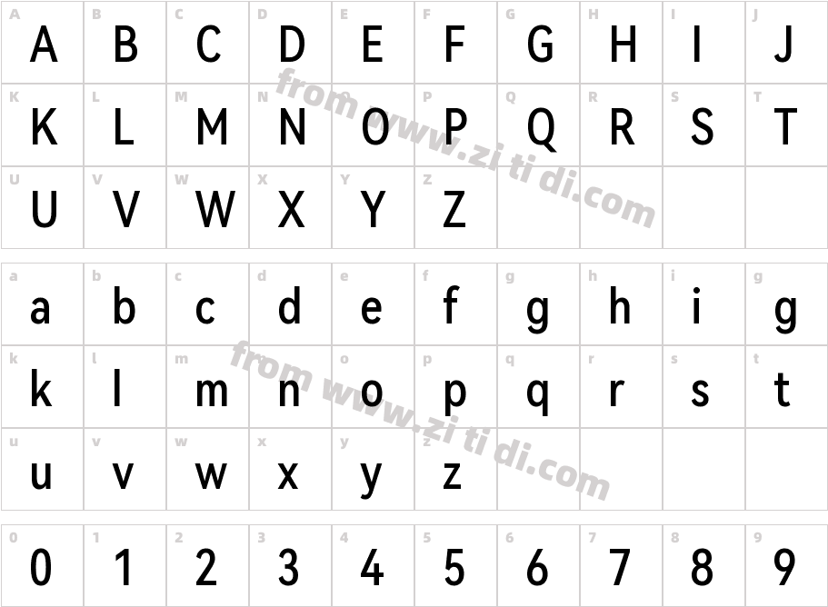 HarmonyOS Sans Condensed Medium字体字体映射图